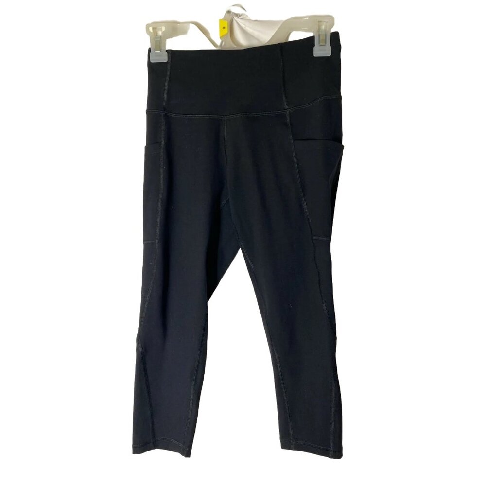 HEATHYOGA WOMENS SIZE SMALL CROPPED BLACK ACTIVEWEAR PANTS  Yoga Leggings S